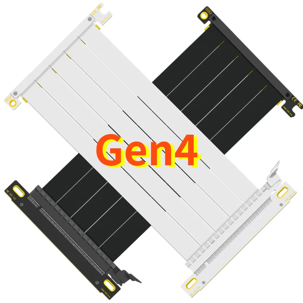 Itx Gpu Riser Pcie 4.0 16X - Schwarz Weiß Doppel Reverse Grafikkarte Verlängerung