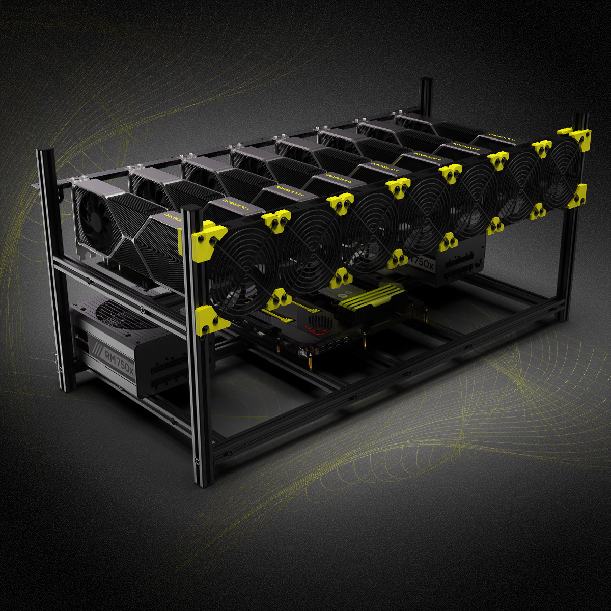 8 GPU Grafikkarten Aluminiumle – Gpu Mining Rig Frame 8 Gpu Bewertung und Preis