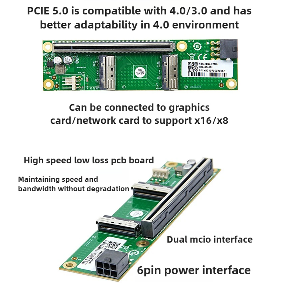 ADT-Link PCIe 5.0 X16 zu MCIO  – Pcie 5.0 Gpu Riser Cable Bewertung und Preis